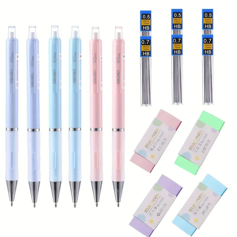 Mechanical Pencil Set Mechanical Pencils With 6 Tubes Pencil - Temu