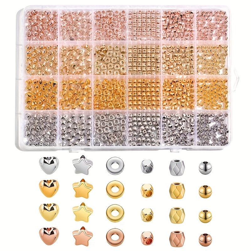  VILLCASE 30 PCS Round Spacer Beads Bracelet spacers Beads Round  Disco Charm Loose Beads for Bracelet Charm Spacer Beads spacers for Jewelry  Making Jewelry Loose Beads Flat self Made 8mm