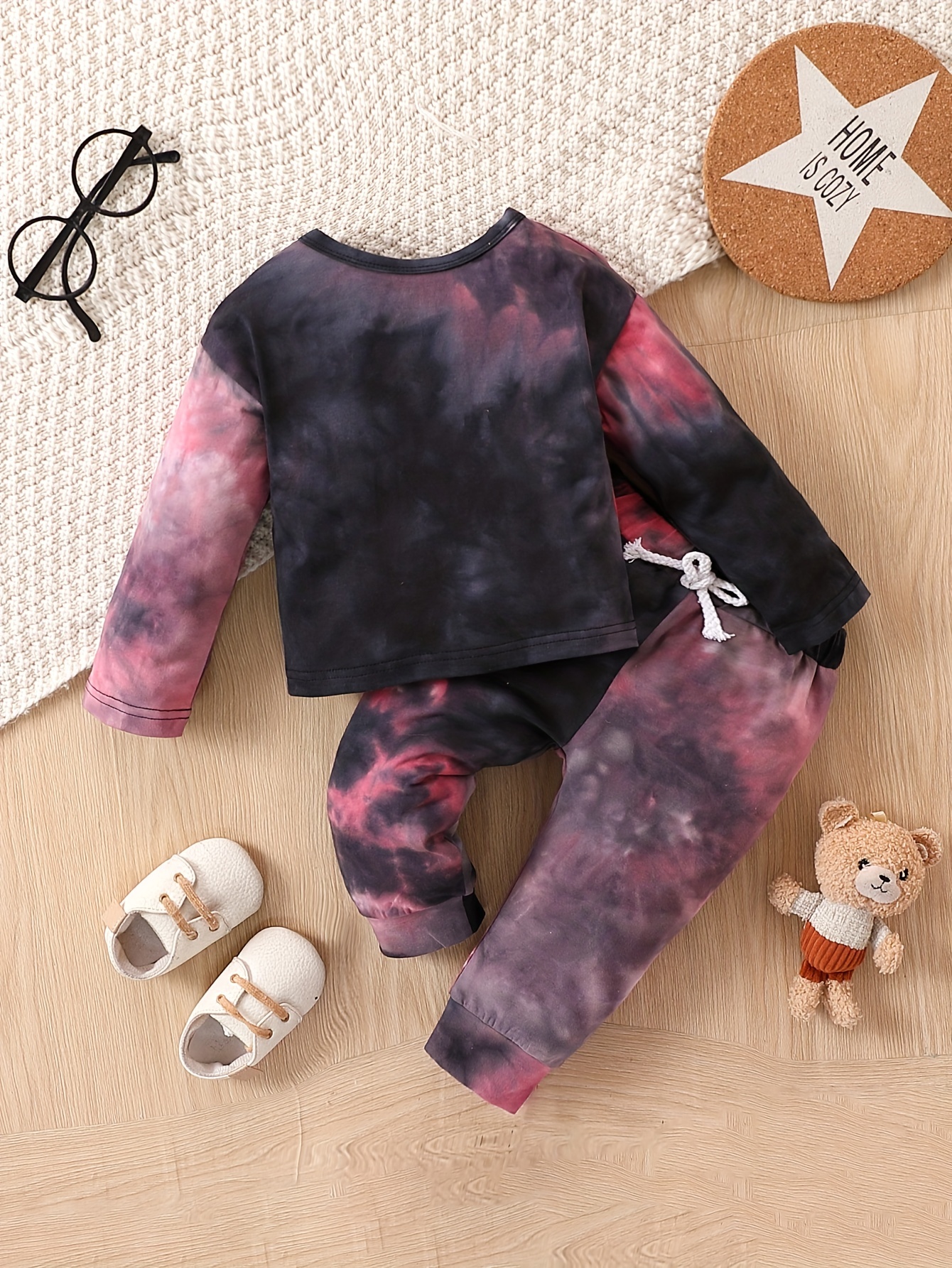 AURIGATE Toddler Baby Kids Girls Boys Tie-dye Set T-shirt Tops Pants Casual  Outfits Clearance 