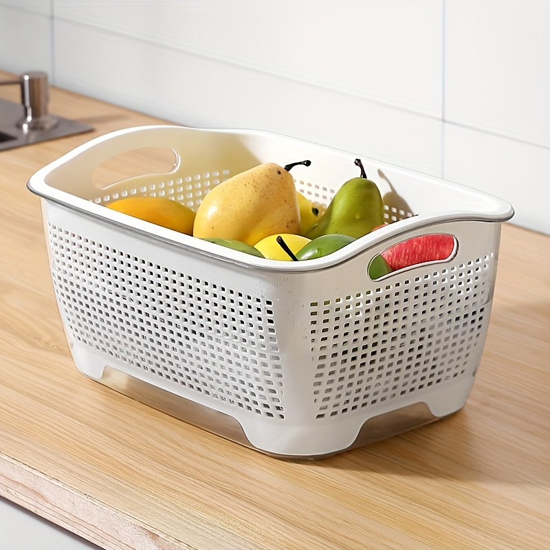 1pc Double-layer Household Thickened Draining Basket