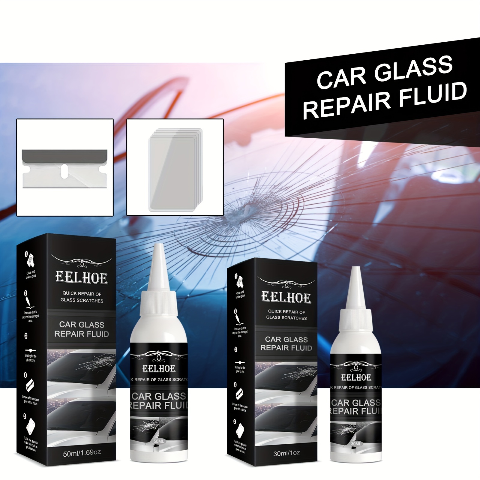 1Set 30ml Cracked Glass Repair Kit Car Windshield Cracked Scratch Crack  Restore