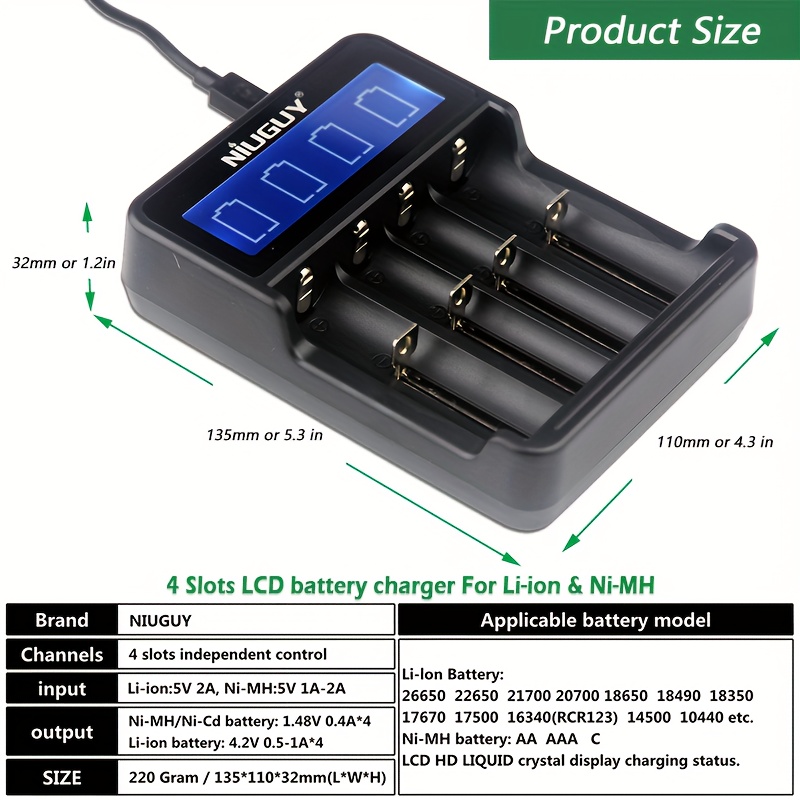 Caricabatterie Universale Intelligente USB Per Batterie Al - Temu Italy