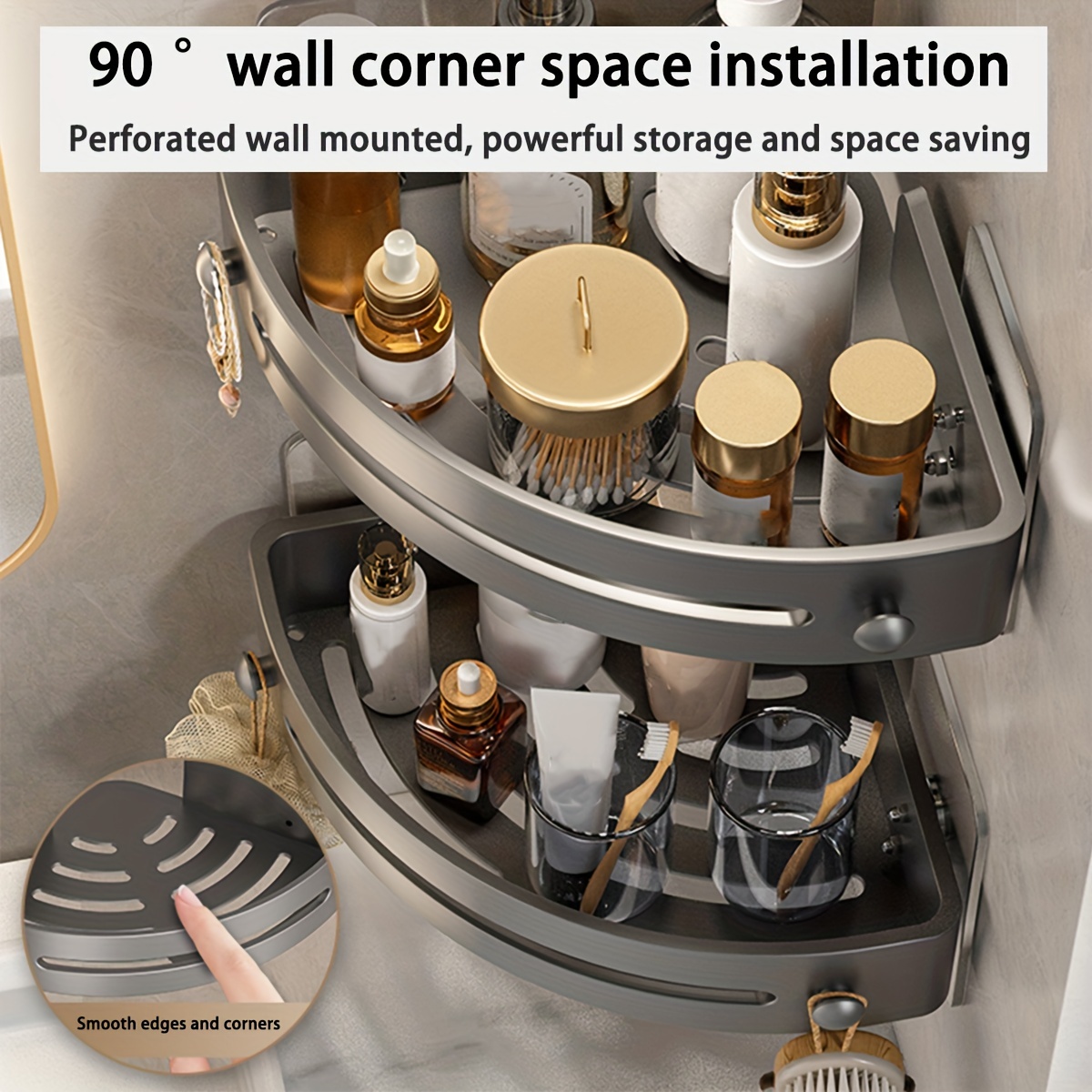 Scaffali per la conservazione Mensola angolare da cucina Triangolo Scaffale  multi-livello con ruote Supporto for mensole a pavimento/a forma di  ventaglio for la cucina di casa Bagno Scaffale di stocca : 