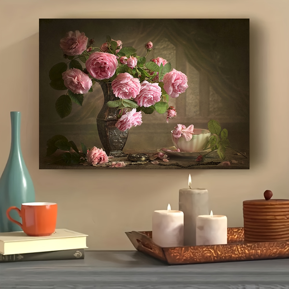 1 Pz Fiori Dipinto Fai Da Te Con I Numeri Per Adulti Kit Disegno Su Numeri  Pittura Immagine Arte Della Parete Per Decorazioni Per La Casa 40x50  Cm/16x20 Pollici Senza Cornice 