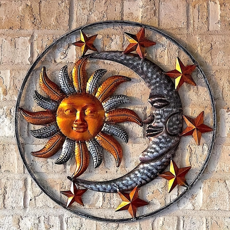 Da Parete Luna / Stella Metallo Acciaio Tè Reggilume Interno/Esterno  Argento