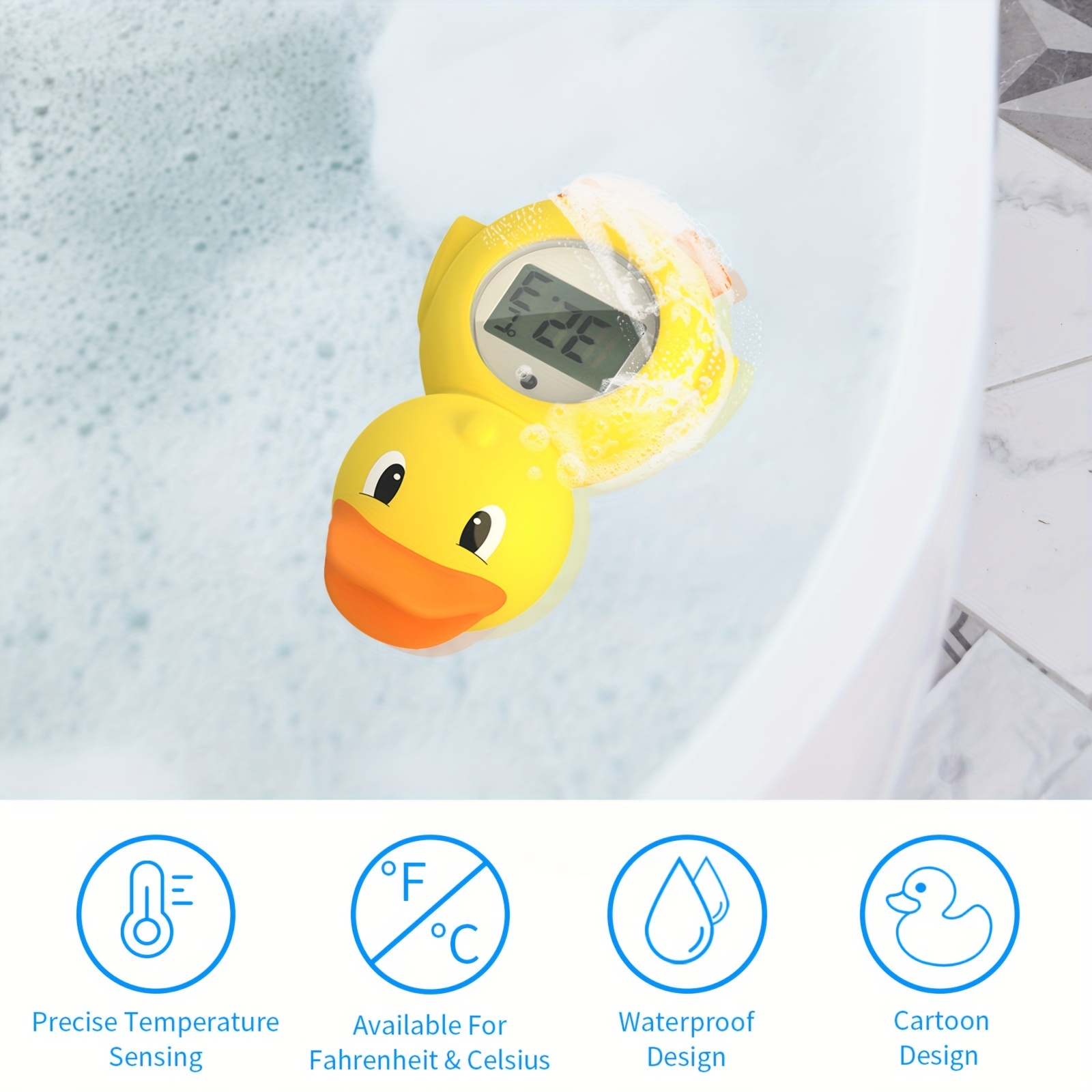 Cartoon Duck Baby Water Temperature Meter Baby Room Bathroom - Temu