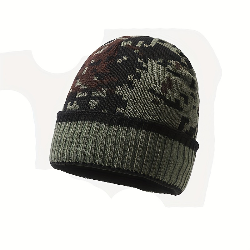 1pc Warm Winter Hats For Men And Women Single Piece And Thick Camo