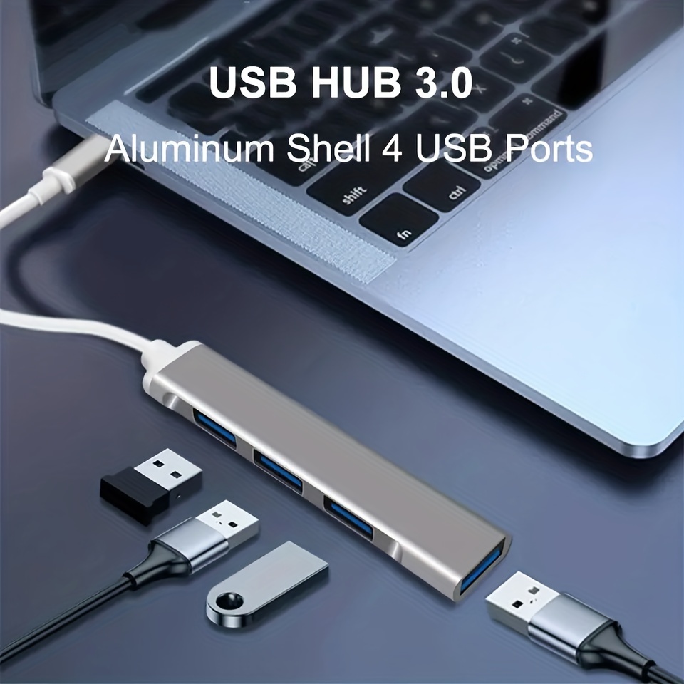 4-port Usb 3.0 Ultra Slim Data Hub With 2 Ft Micro B Extended