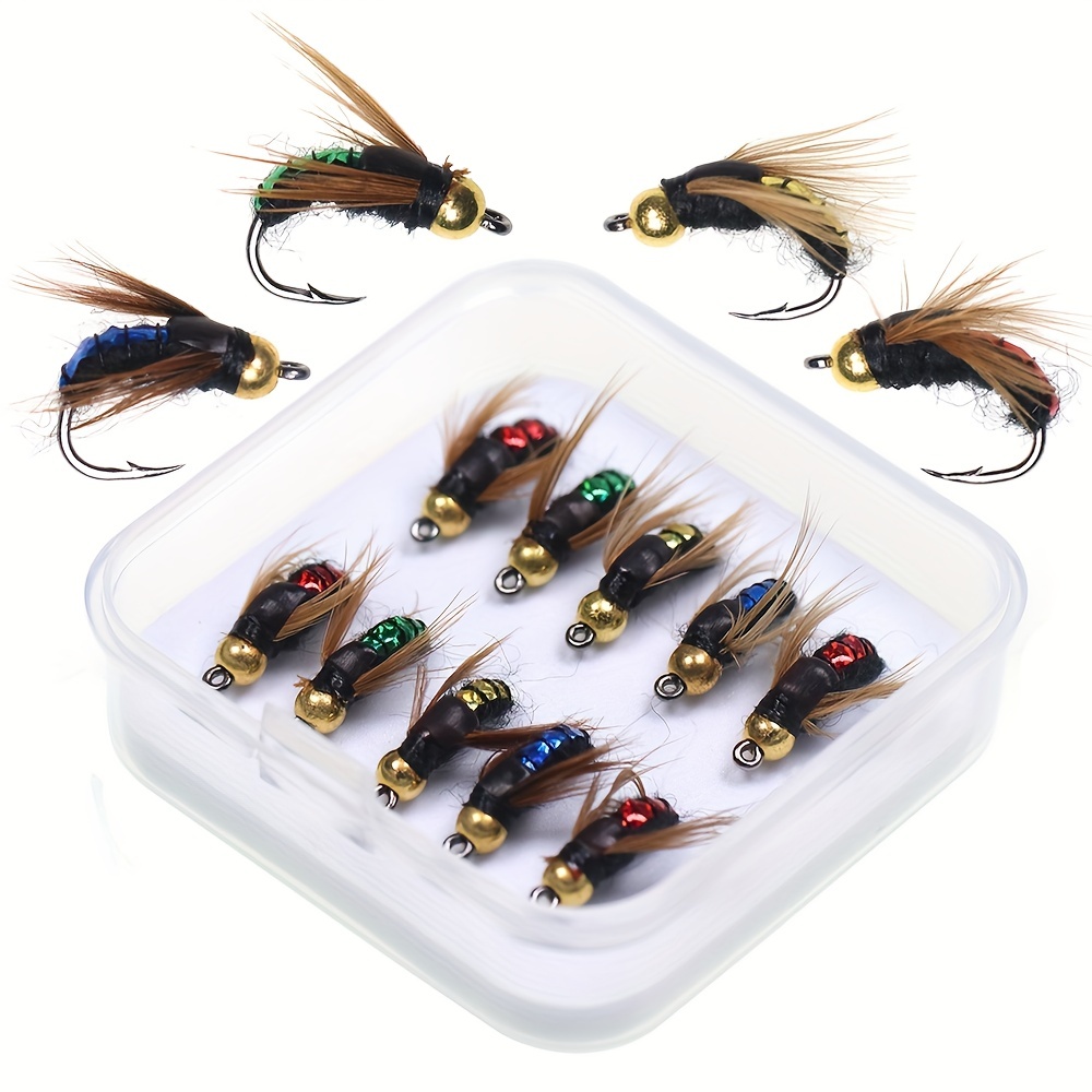 Total 12pcs set winging materials fly tying feathers for trout