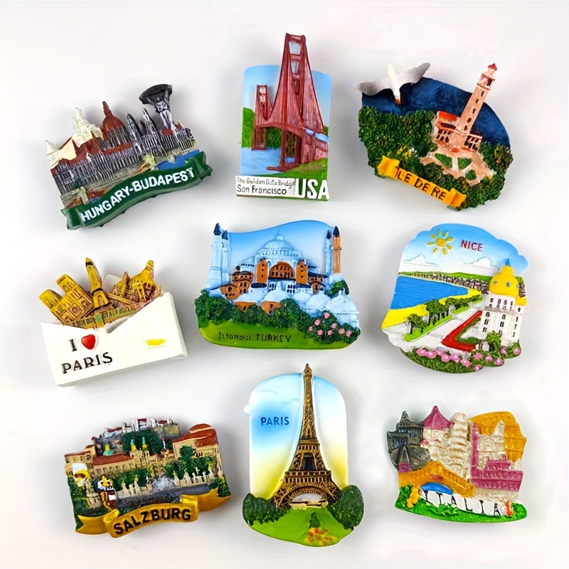 Hand painted Magnetic Refrigerator Stickers World Heritage - Temu