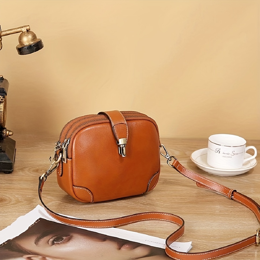 Casual Ladies Leather Over The Shoulder Bag Purse Side Bags for Women, Brown