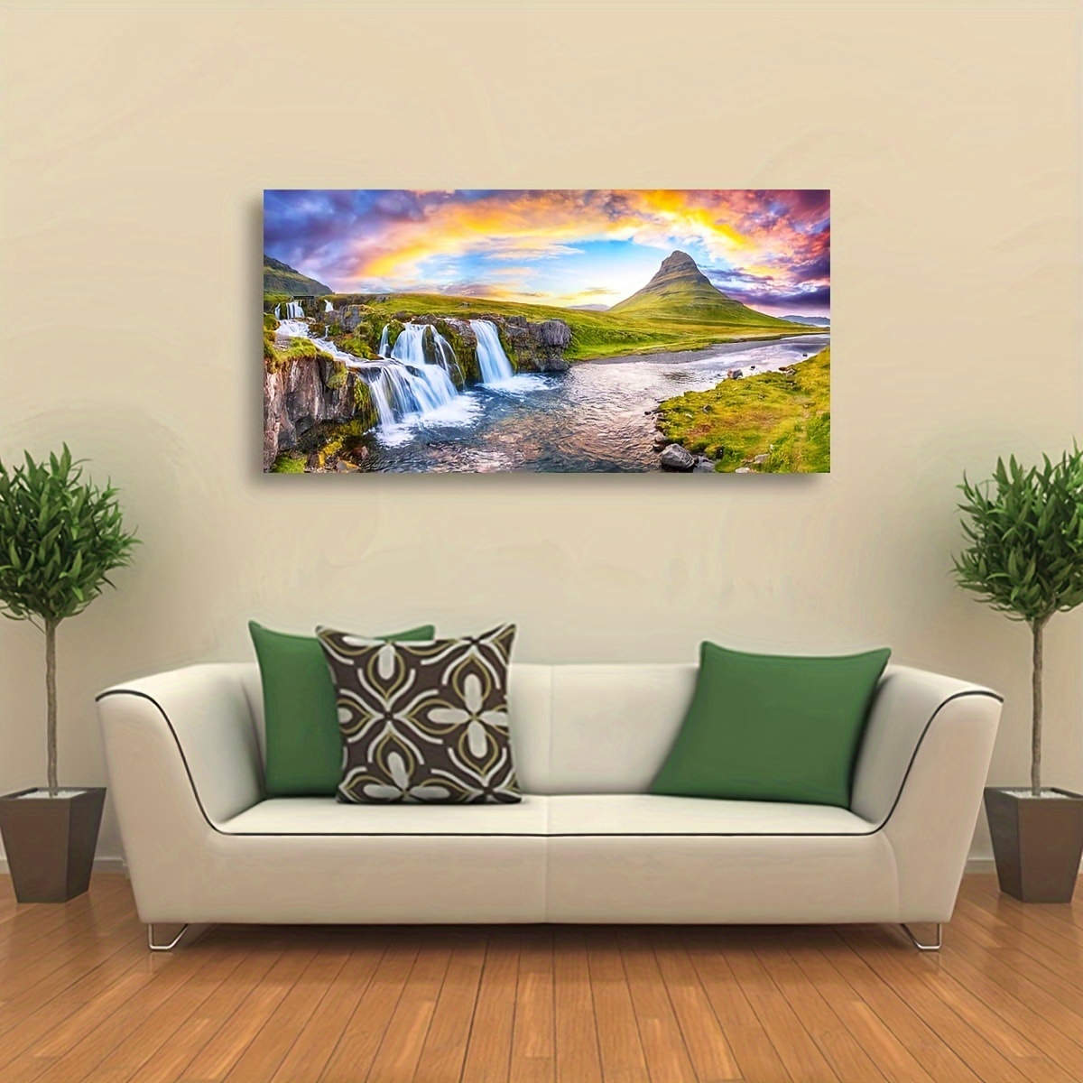 Waterfall Hill Pictures Canvas Wall Art For Living Room Bedroom