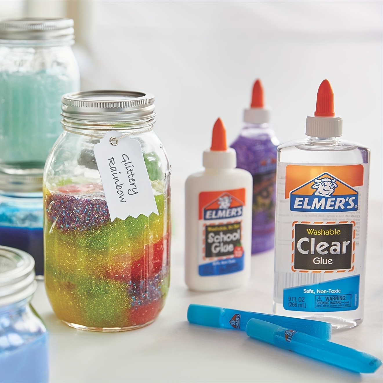 Elmers Elmer's Liquid School Glue White Washable Glue Clear Glue