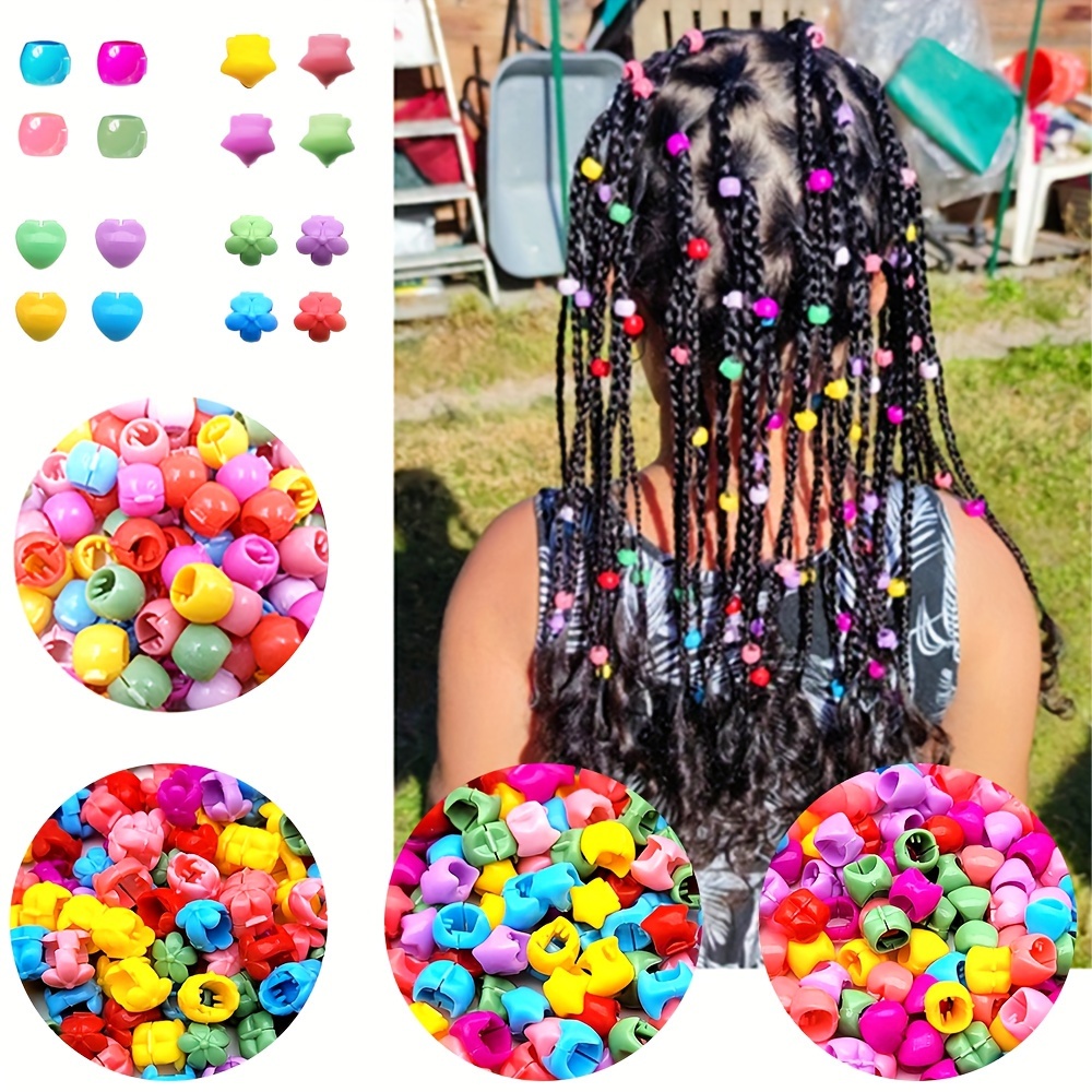 Crispy Collection Assorted Color Design Plastic Beads for Braid Hair for Girls