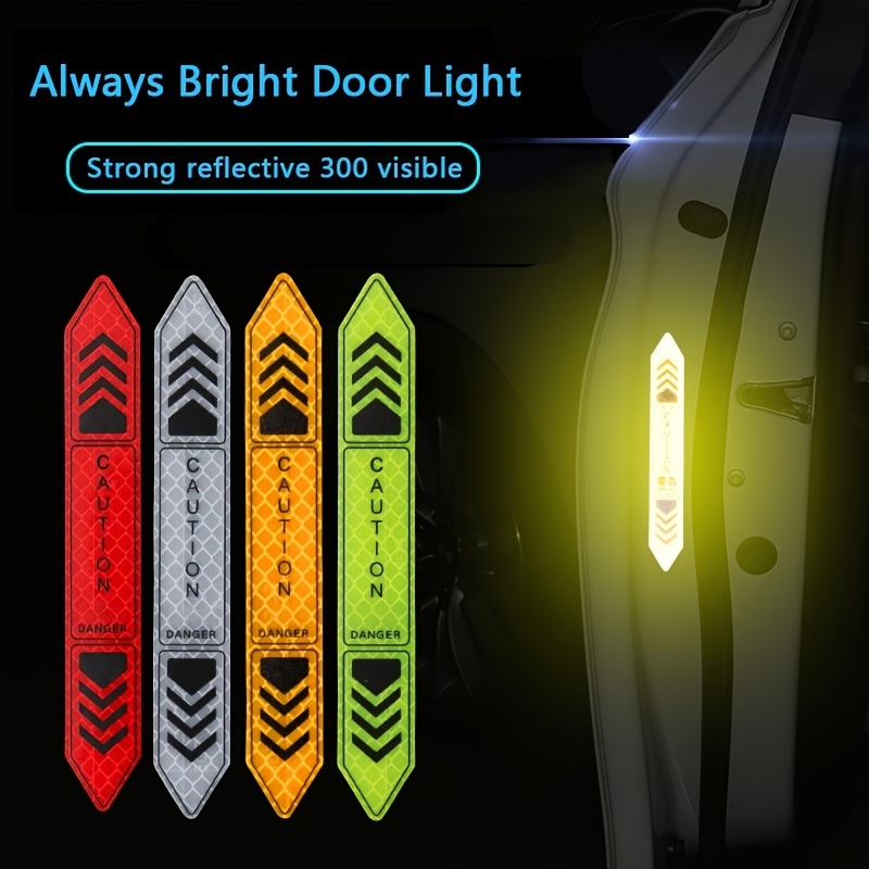 Car Door Warning Stickers Night Visibility Reflective Tape - Temu