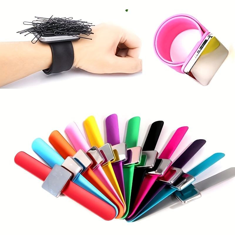 Magnetic Wristband For Hair Stylist Pin Wristband Wrist Pin Holder Braiders  Wristband For Gel Silicone Sewing Pincushion With Rat Tail Combs And Clips  - Temu Australia
