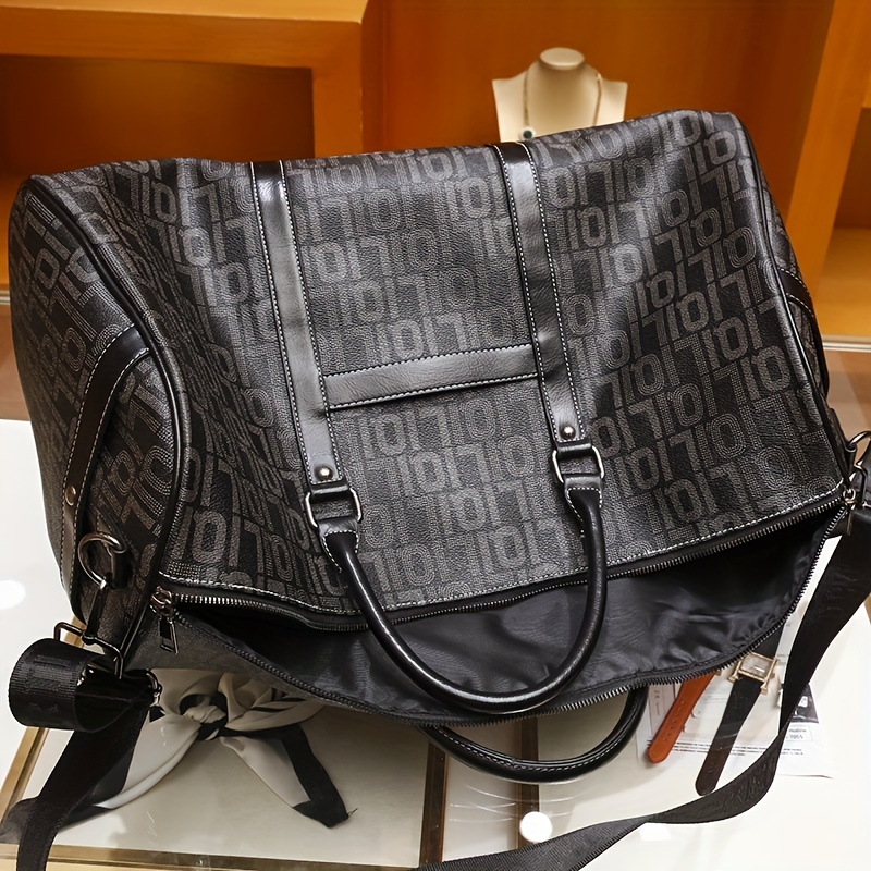 Men Quality Pu Leather Travel Bags Carry Luggage Bag Men - Temu