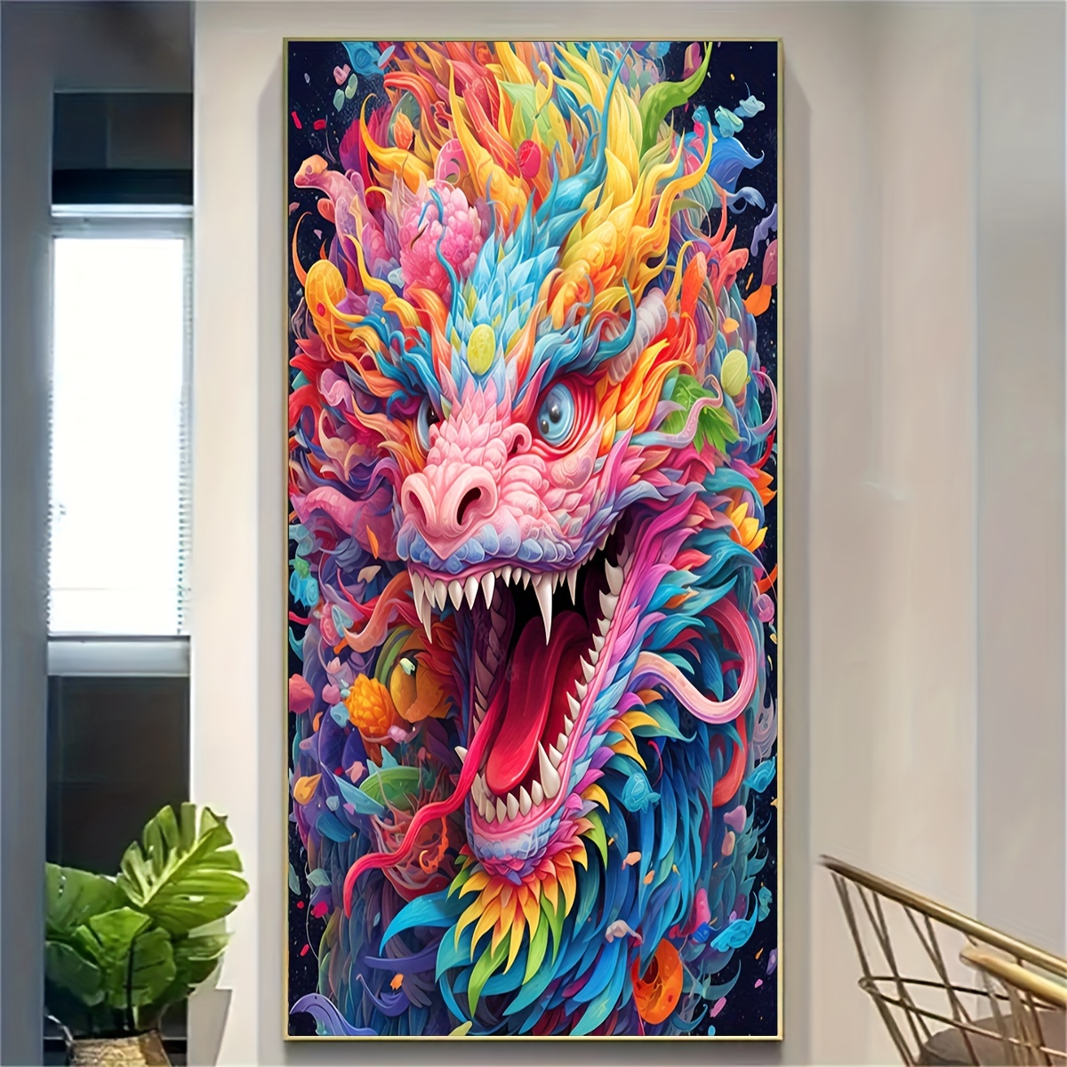 Handmade 5d Diamond Painting Kit Animal And Dragon Mosaic - Temu