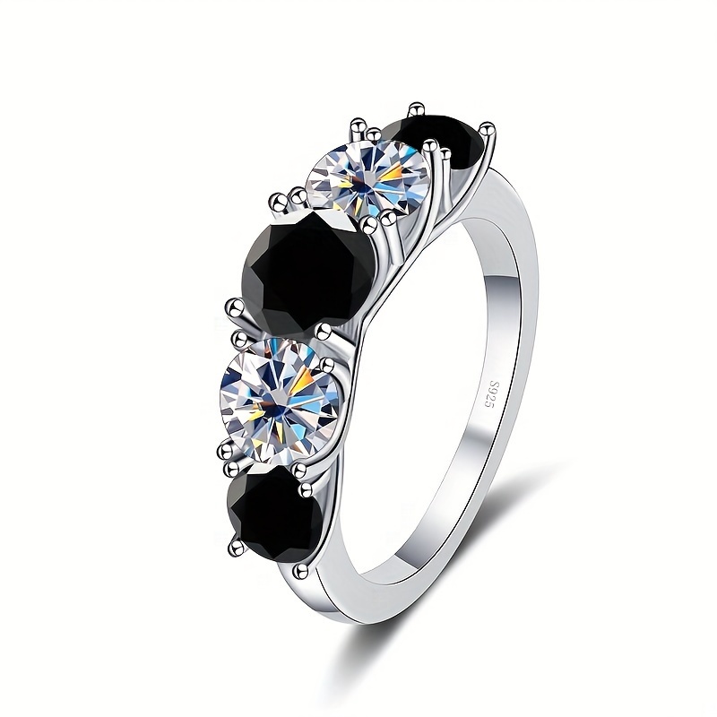 925 Silver Ring Inlaid Moissanite 3.6ct High Engagement Wedding Ring