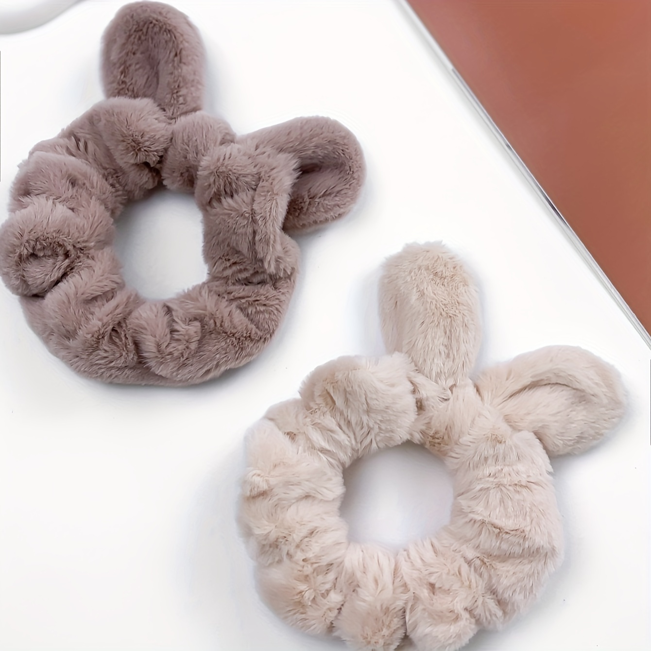 2 Graziosi Elastici Per Orecchie Da Coniglio In Peluche: Elastici Per  Capelli Comodi E Alla Moda Per L'autunno E L'inverno