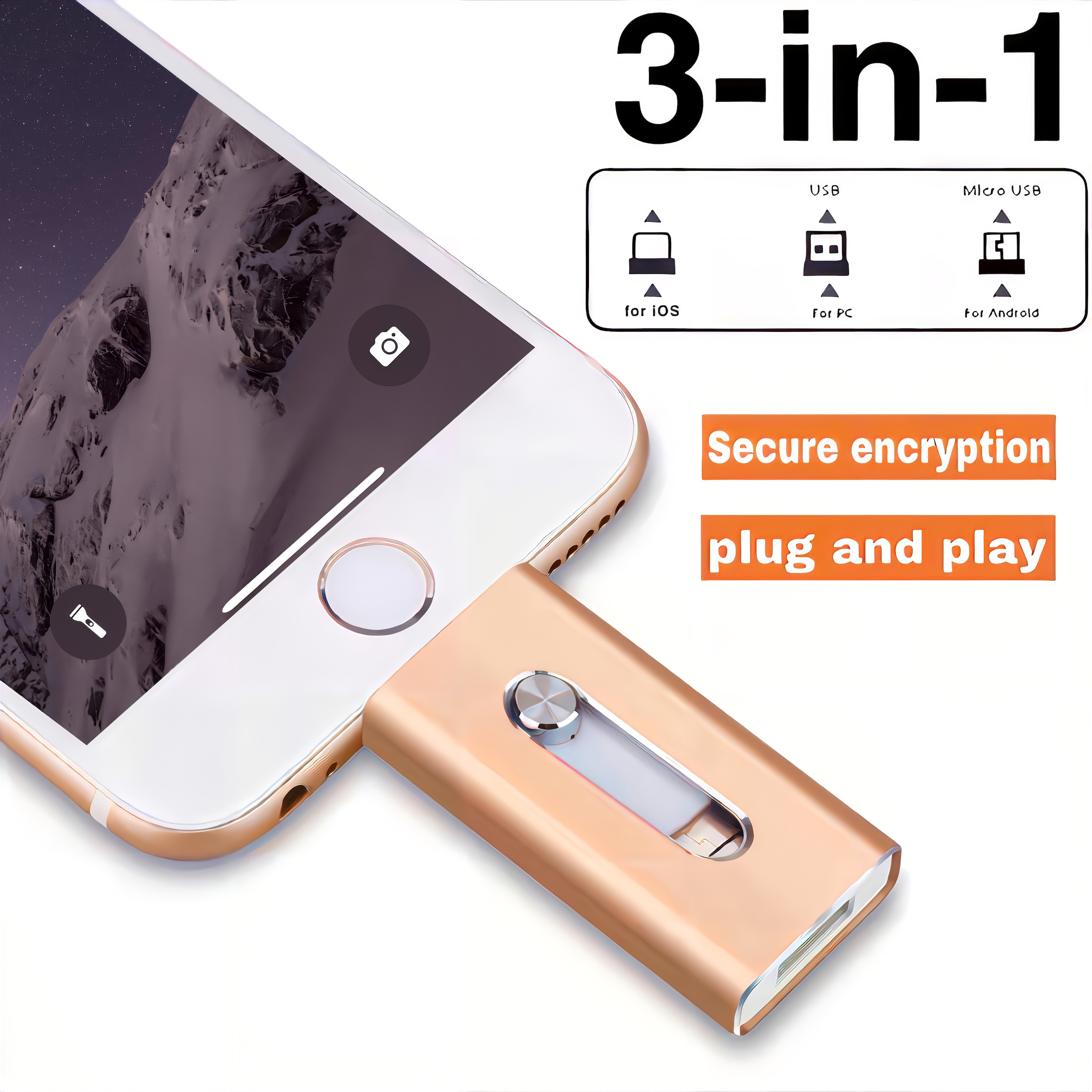 Apple MFi 512Go Cle-USB-iPhone Cle-USB-C-Lightning-iPhone Cle-USB-iPad  Pendrive-pour-iPhone Stockage-Externe-Lightning-Type C-Memory-Stick
