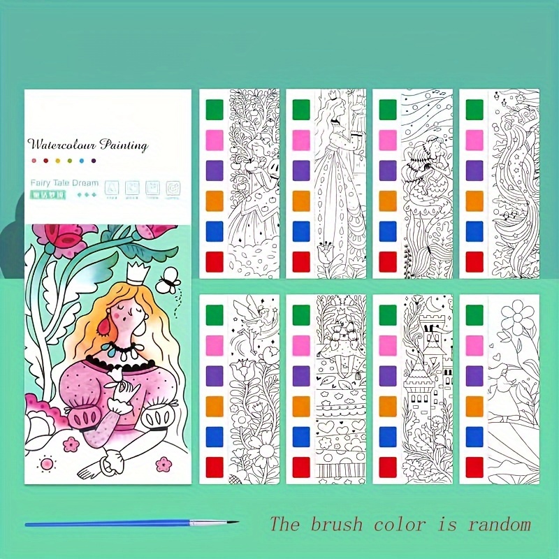 12pcs Random Children's Watercolor Coloring Book, Including