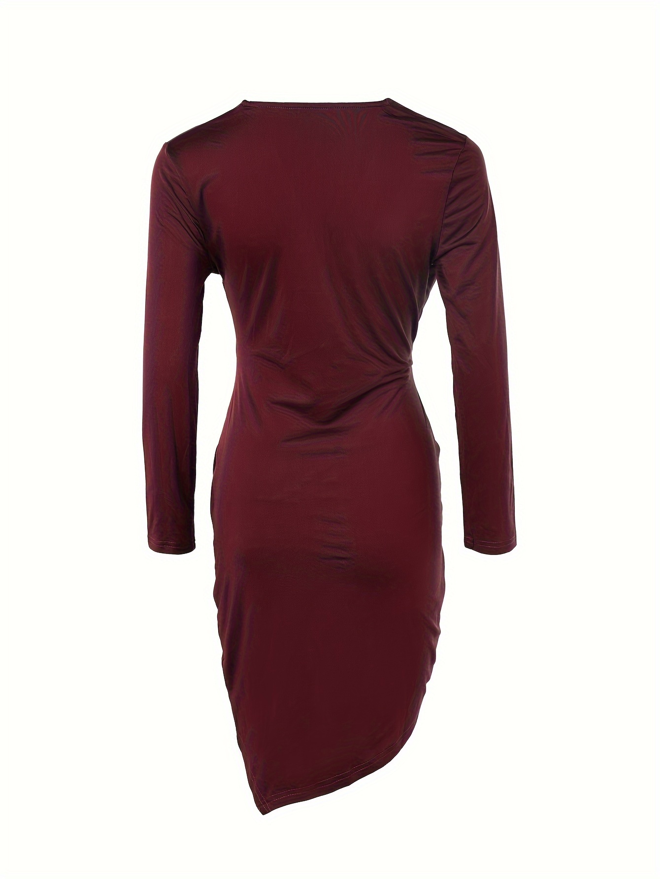 Slinky Drape Front Sleeve Bodycon Dress