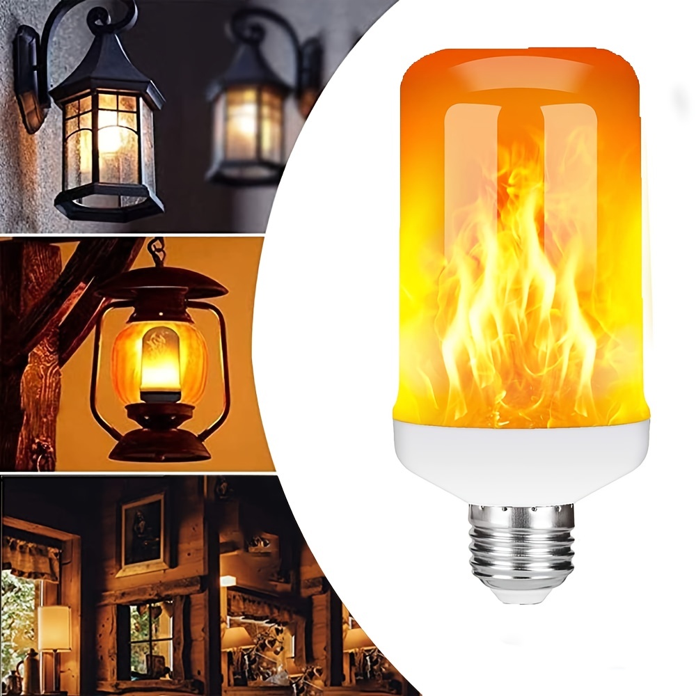 Ampoule de Flamme E27, LED Ampoule Effet Flamme avec 4 Modes d'éclairage,  Ampoules Décoratives Intérieur Extérieur pour Noël, fête de Mariage de