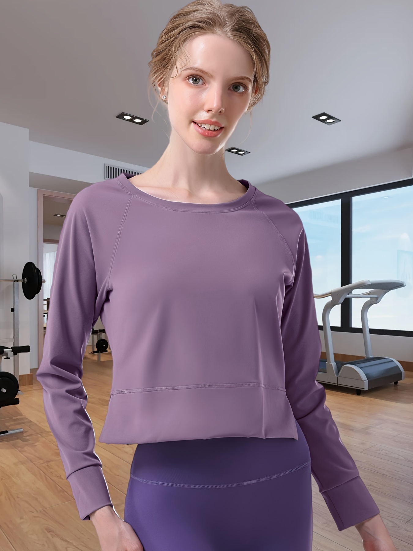 Women's Long Sleeve Workout Shirts - Loose Fit