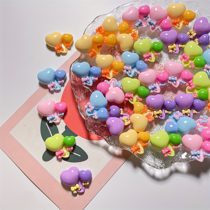  10Pcs Colorful Small Balloon Resin Charms For Jewelry