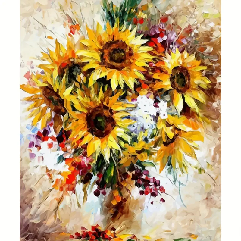 SDOYUNO Acrylic Painting By Numbers Flower On Canvas Paint By Numbers For  Adults Picture Digital Painting Decoration Art