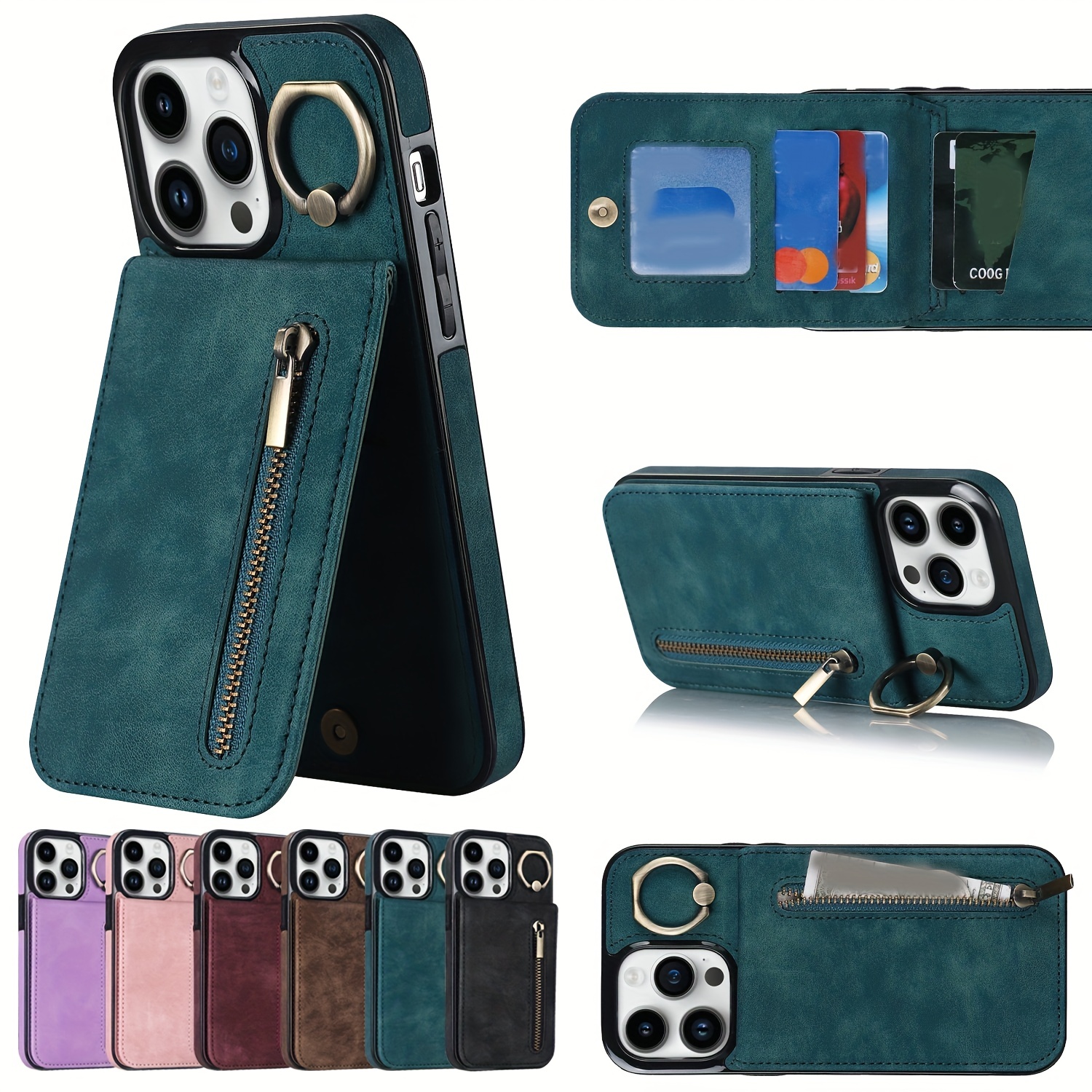  Luxury Crossbody Lanyard Card Holder Wallet Leather case for  iPhone 13 11 pro 12 pro max 14 14pro x xr xs 7 8plus Phone Bag,Green,for  iPhone X : Cell Phones & Accessories