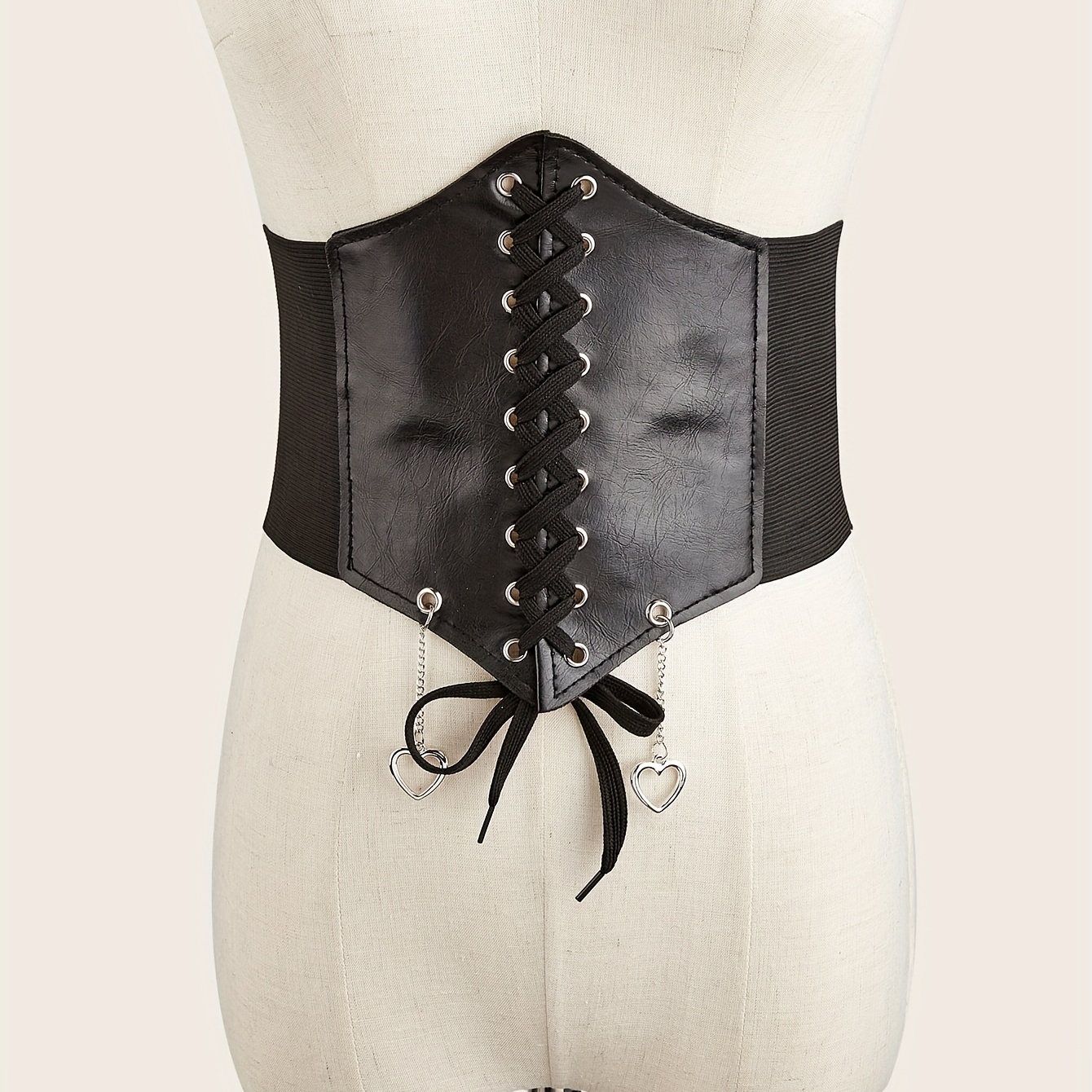 Elastic Waist Belt Underbust Corset Girdle Lace Waspie Women's Dress 