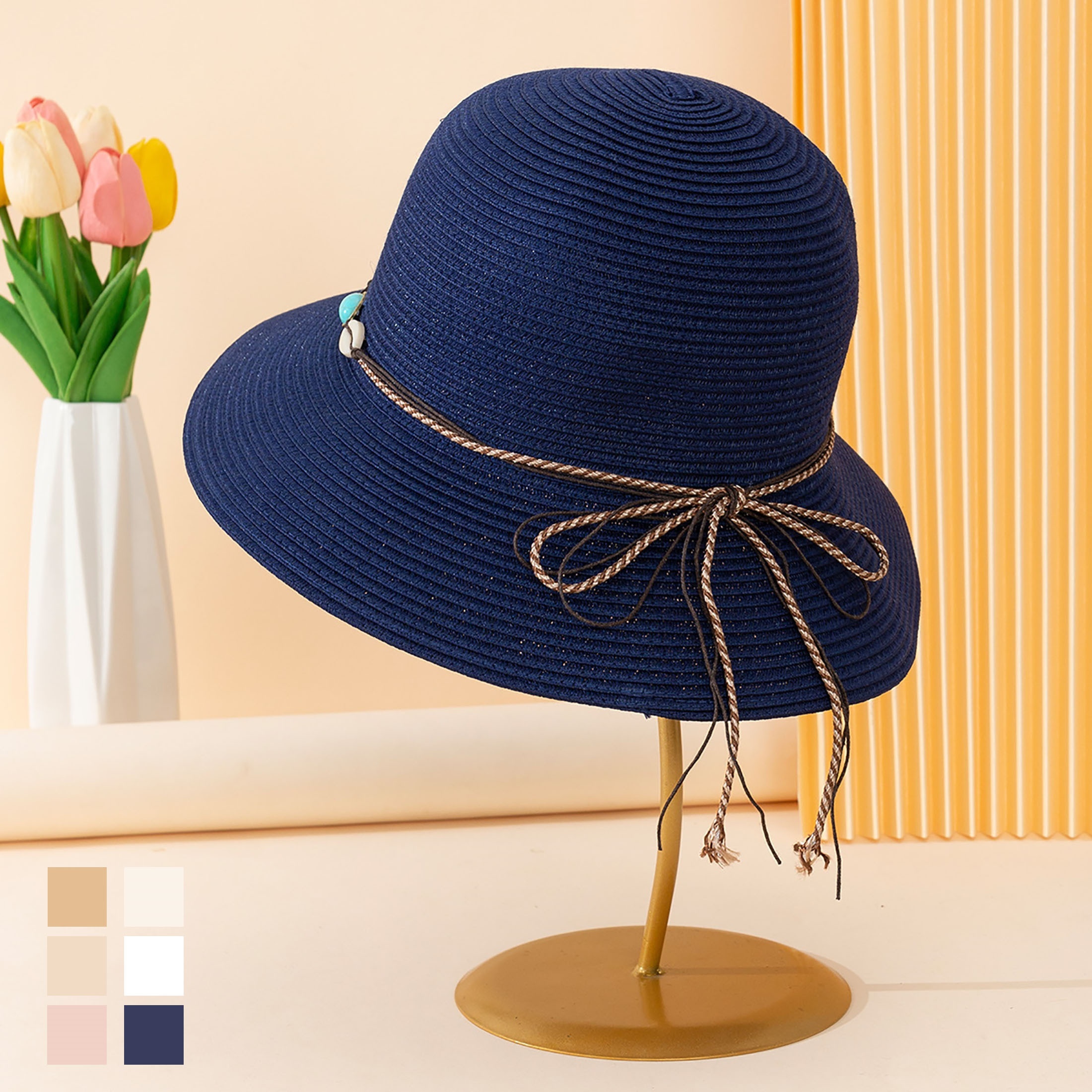 Stylish Women's Straw Hat Shell Decoration Foldable Sun - Temu Canada