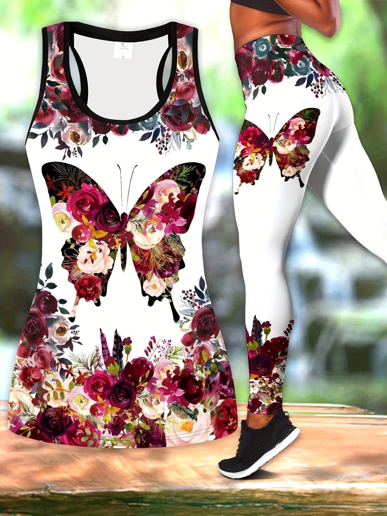 Casual Floral Print Matching Two piece Set Tank Top Wide Leg - Temu Canada
