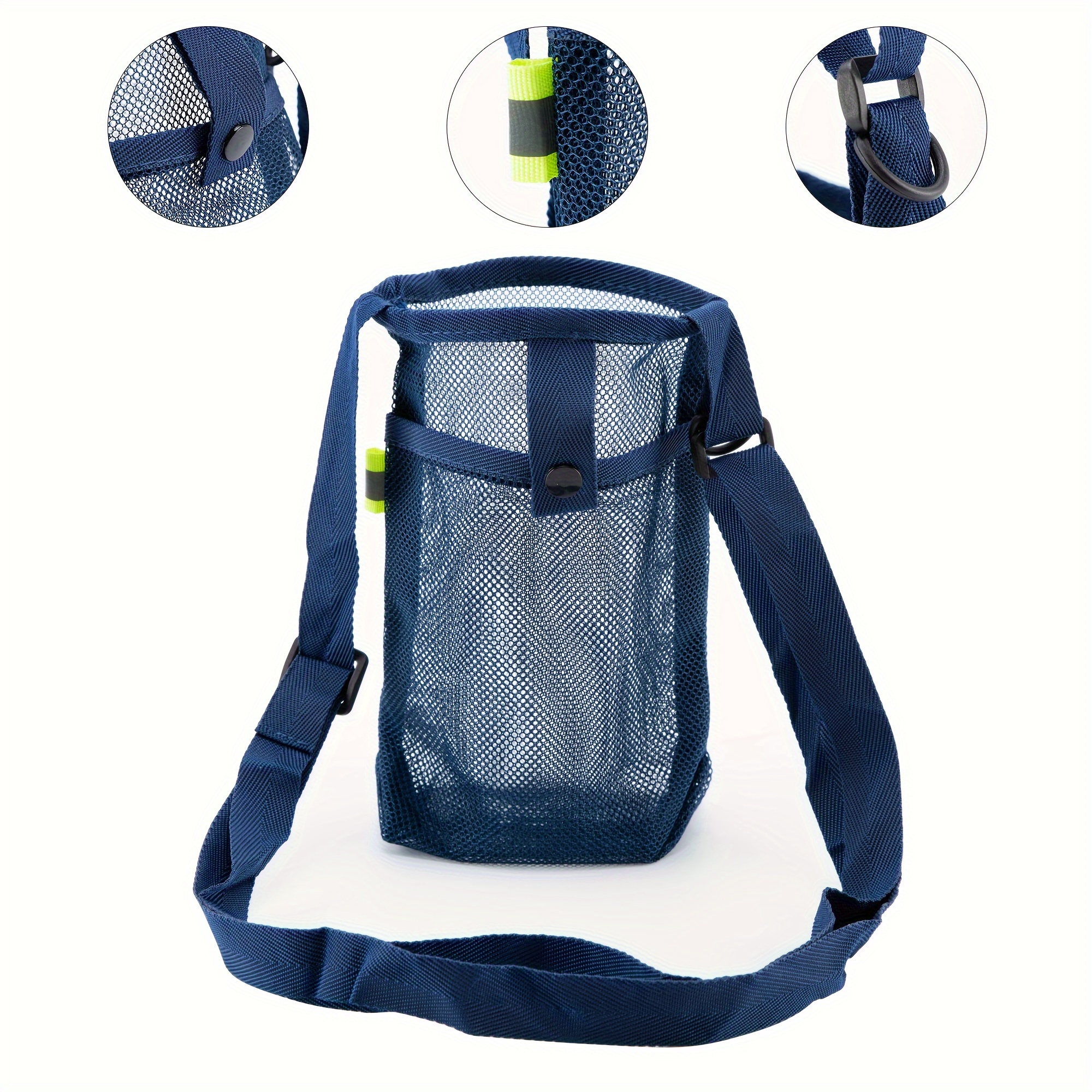 1pc Water Bottle Mesh Holder Bag Water Bottle Carrier With Adjustable  Shoulder Strap For Sports Gym Hiking Camping Walking Travel - Sports &  Outdoors - Temu