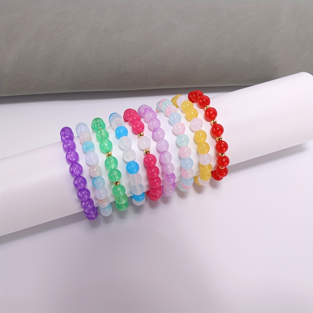 Diy Acrylic Beads For Bracelet Making Kit Imitation Gemstone - Temu