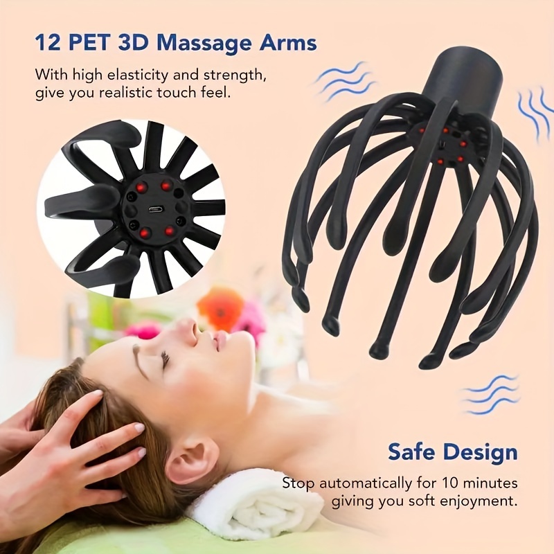 18 Roller Octopus Mini Head Scalp Massager For Headache Relief,scalp Stress  Relax, Balls Prongs Head Massager Scratcher Deep Relaxation, Hair Stimulat