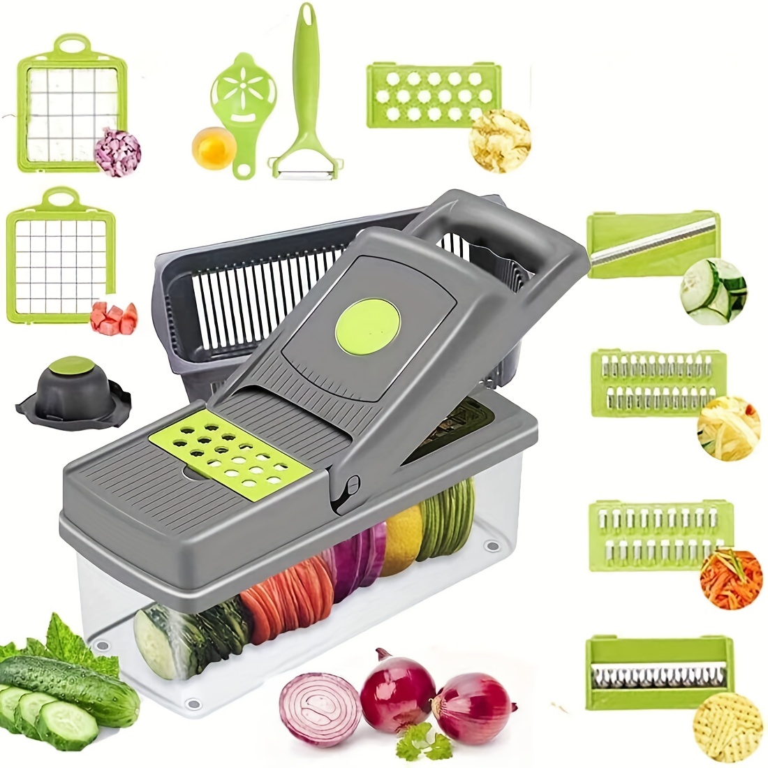 16-in-1 Multifunctional Vegetable Cutter Shredder Vegetable Dicer