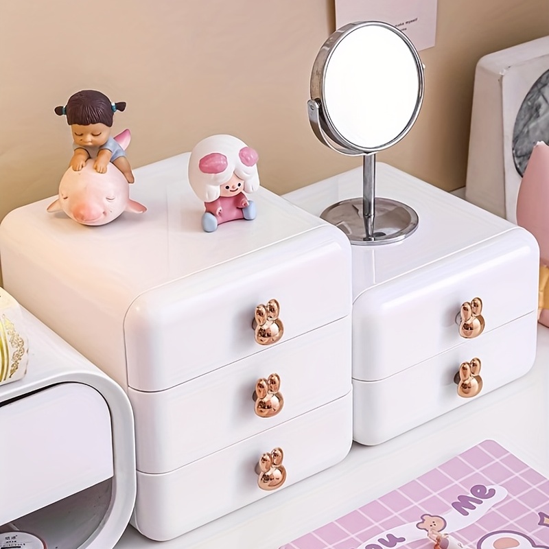 Cute Rabbit Handle Desktop Storage Box Drawer Style - Temu