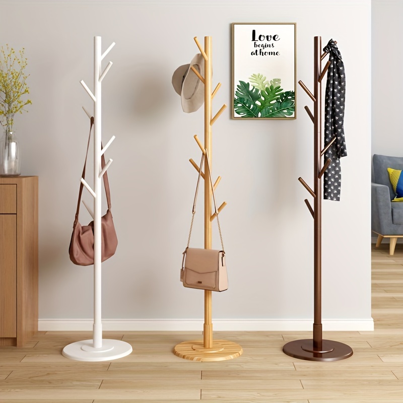 Solid Wood Coat Rack, Floor Bedroom Vertical Clothes Hanging Rack, Home  Simple Clothes Drying Rack, Room Hanging Handbag Storage Rack,  Floor-standing Dorm Coat Rack, Bedroom Decor, Home Decor, Home Furnishing -  Temu