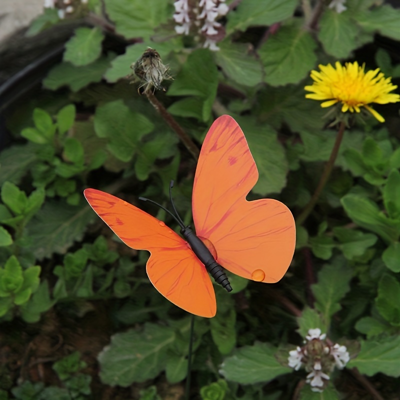 10pcs Butterfly Garden Stake Plastic Yard Sign - Garden Decor