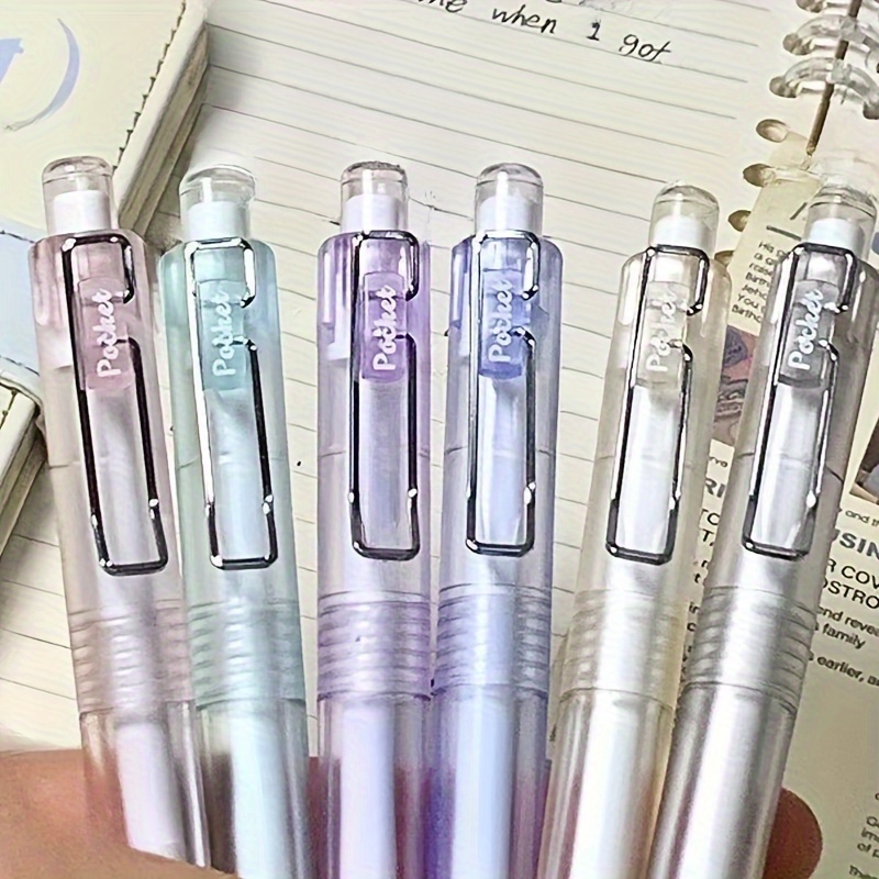 6pcs/set Gel Pens, 0.5mm, Black Ink, Suitable For Journaling, Note Taking,  Smooth Writing