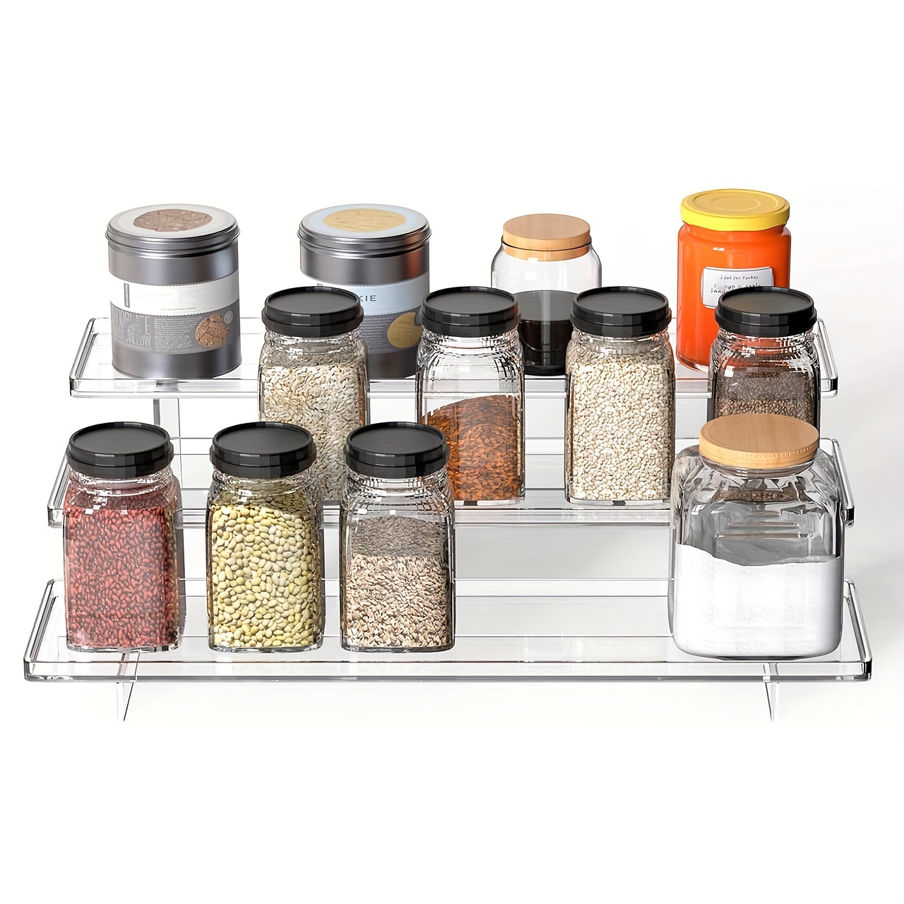 NEX 2-Tier Standing Rack Countertop Storage Organizer Spice Jars