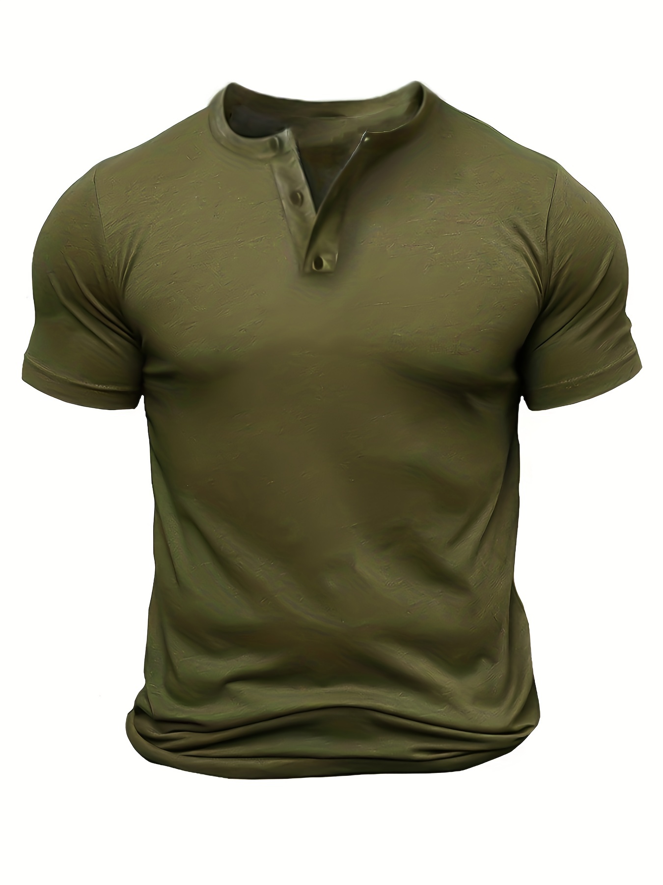 SSLR Men's Henley Short Sleeve T-Shirt – Casual Summer Tee With Pocket, Comfort Fit (Green, Large) - View #14