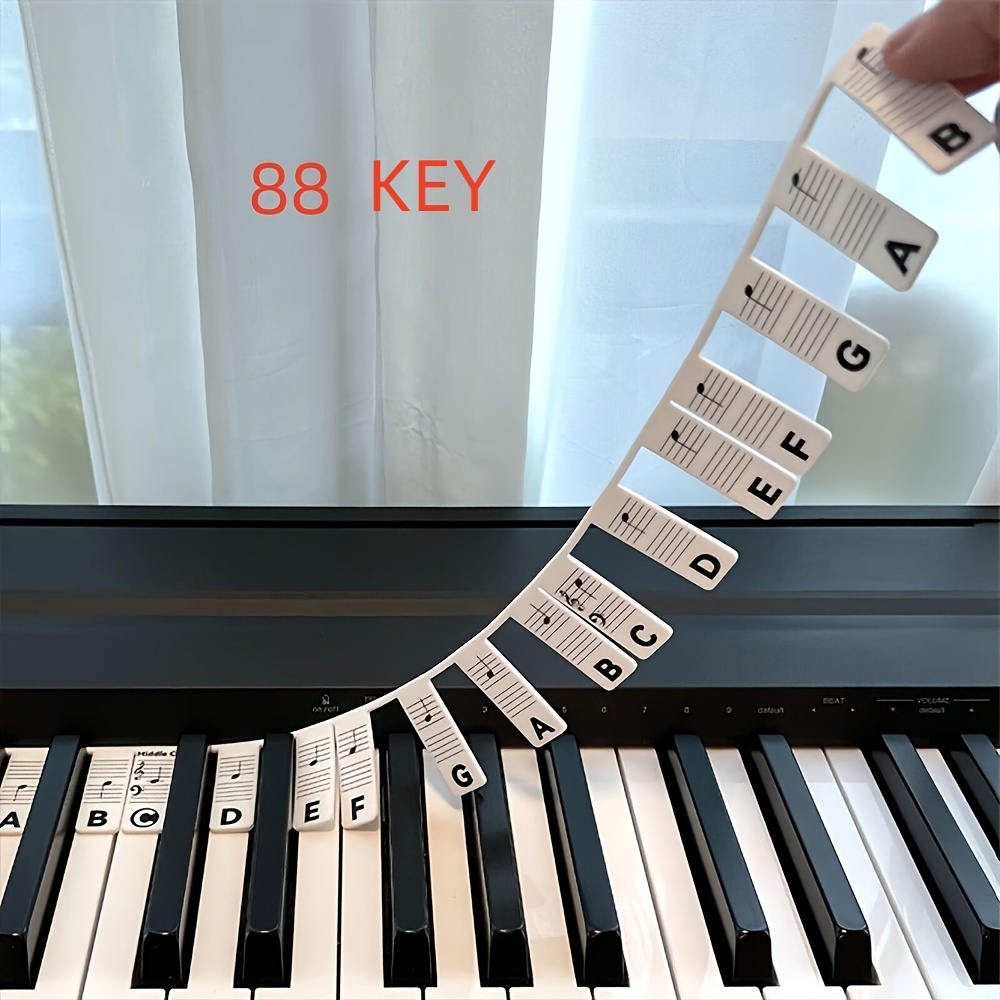 Autocollants de piano réutilisables pour piano clavier note étiquette  silicone E7W7