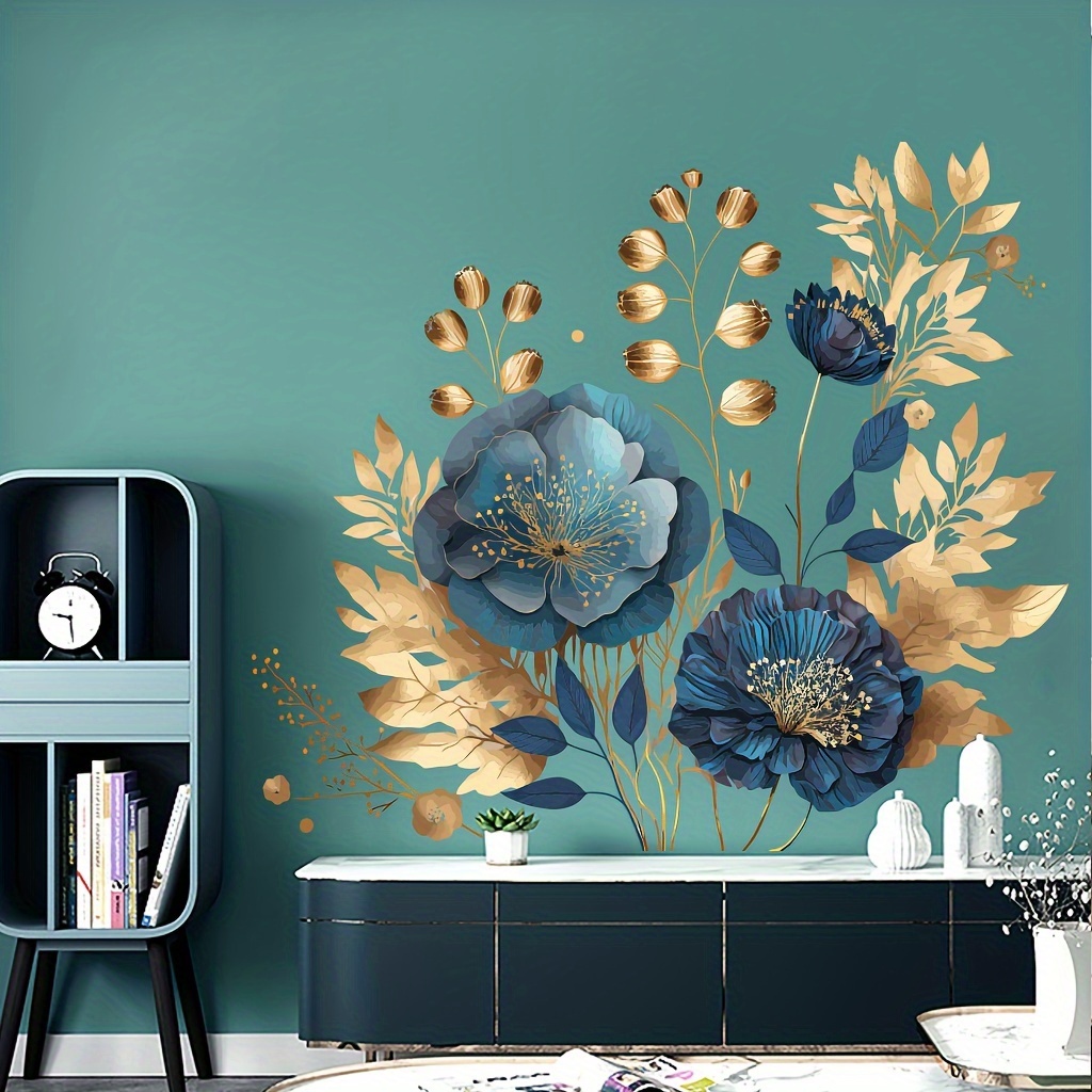 Blumen Linien Wandtattoo, 6 Größen – Selbstklebende Wandaufkleber Für Küche, Wohnzimmer, Bad