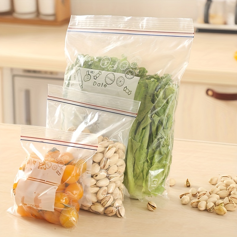 10/15/20 Packs Kitchen Food Storage Bags Reusable Snack Zipper Fresh  Pouches