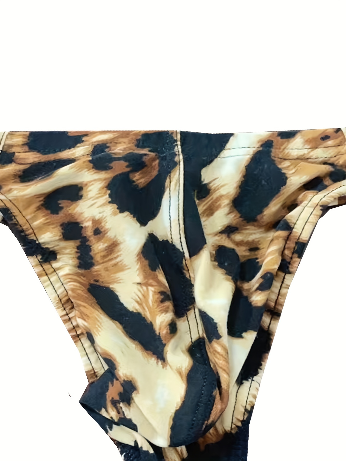 Men Leopard Print Thong