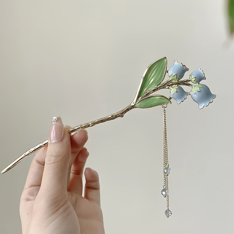 Hanfumodern Hanfu Accessories Retro Hairpin Chinese Flower Tassel Pendant Hair Stick